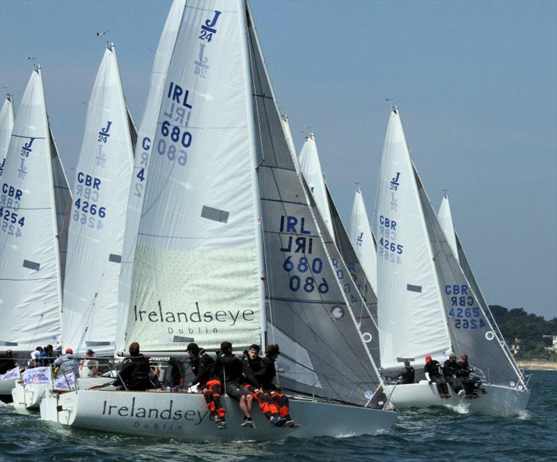 J/24 course on day 2 of the International Paint Poole Regatta photo copyright Mark Jardine taken at Parkstone Yacht Club and featuring the J/24 class