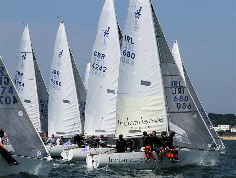 J/24 course on day 2 of the International Paint Poole Regatta photo copyright Mark Jardine taken at Parkstone Yacht Club and featuring the J/24 class