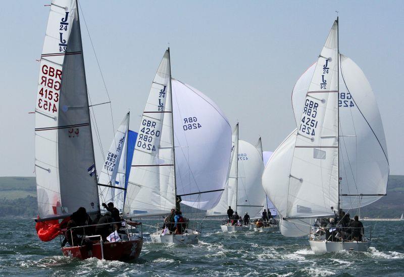 J/24 course on day 2 of the International Paint Poole Regatta - photo © Mark Jardine