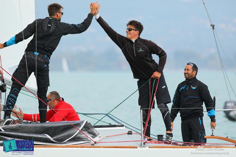 J/24 European at Lake Balaton day 1 photo copyright Aron Szanto taken at Balatonfüredi Yacht Club and featuring the J/24 class