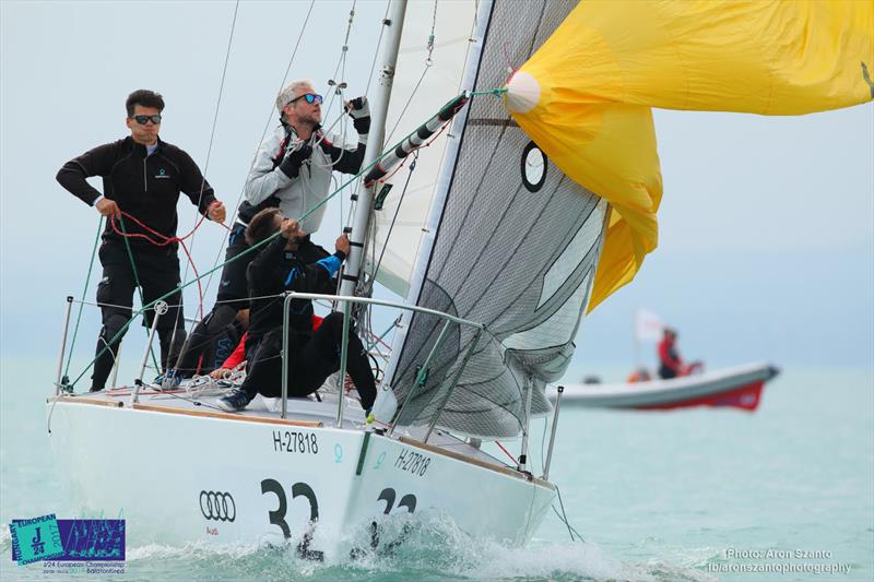 J/24 European at Lake Balaton day 1 photo copyright Aron Szanto taken at Balatonfüredi Yacht Club and featuring the J/24 class