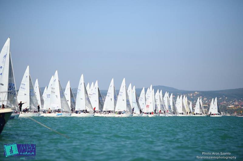 J/24 European at Lake Balaton day 2 photo copyright Aron Szanto taken at Balatonfüredi Yacht Club and featuring the J/24 class