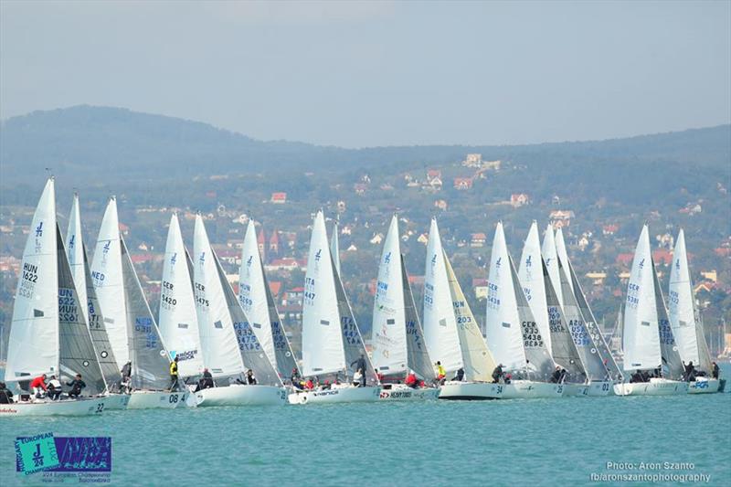 J/24 European at Lake Balaton day 3 photo copyright Aron Szanto taken at Balatonfüredi Yacht Club and featuring the J/24 class