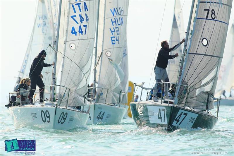 J/24 European at Lake Balaton day 3 photo copyright Aron Szanto taken at Balatonfüredi Yacht Club and featuring the J/24 class