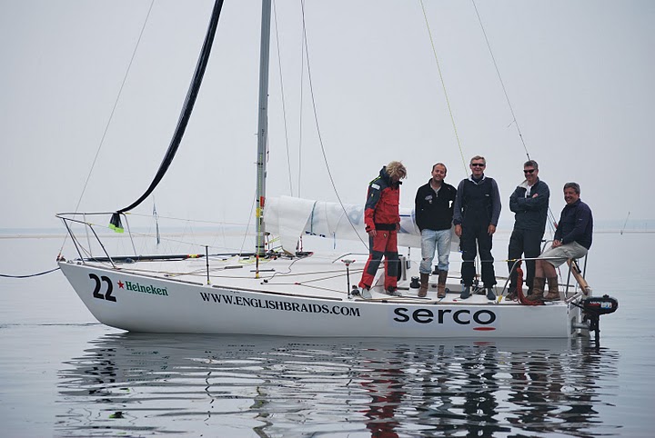 Nathan Batchelor (helm), Ian Brown (cockpit), Nick Malein (spinnaker), Bob Turner (mast) and Alex Adams (bow) win the J/24 Europeans photo copyright Team Serco taken at  and featuring the J/24 class
