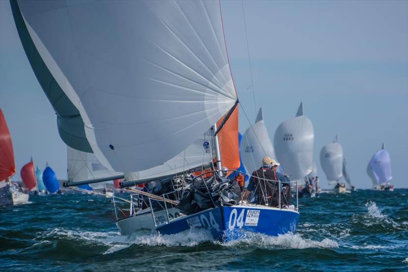 Team Helly Hanson leading the pack on the outside course at 2015 J/24 North Americans - photo © Ann Blanchard