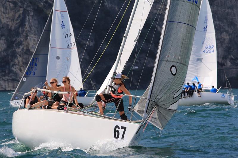 Day 3 of the 40th J/24 World Championship photo copyright Elena Giolai taken at Fraglia Vela Riva and featuring the J/24 class