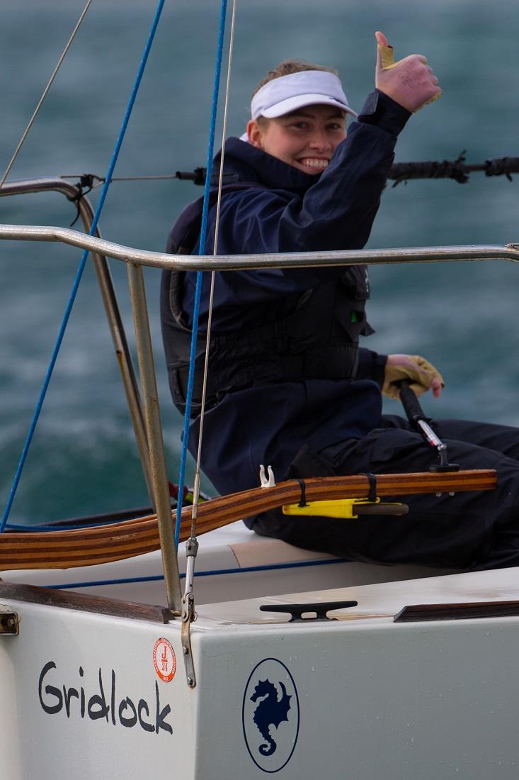 Gridlock's Laura Harding gives the winning thumbs up - Final Day - Australian Women's Keelboat Regatta - photo © Bruno Cocozza