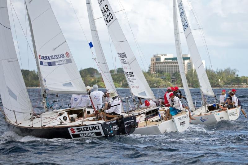 The J/24 class always produces close racing - Barbados Sailing Week photo copyright Peter Marshall taken at Barbados Cruising Club and featuring the J/24 class