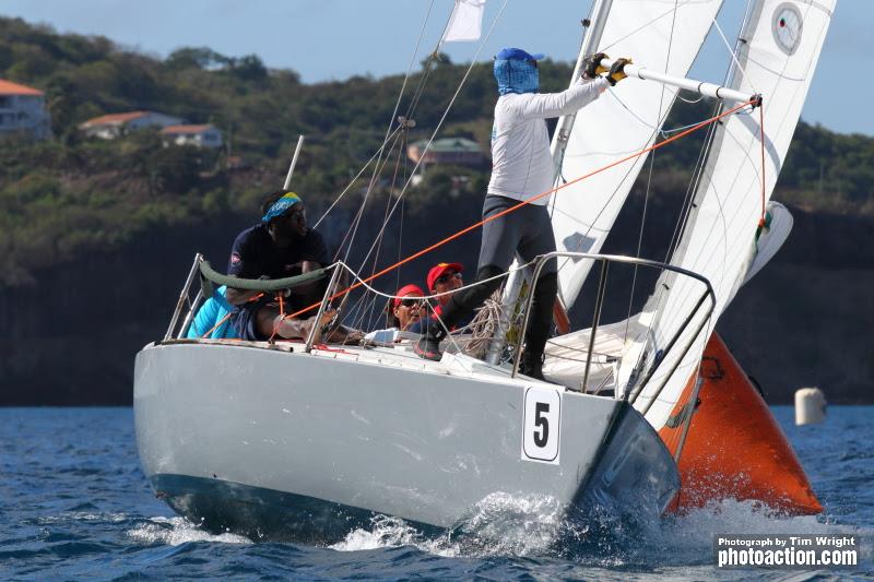 Hot racing in the J/24 Class - 2020 Grenada Sailing Week photo copyright Tim Wright taken at  and featuring the J/24 class