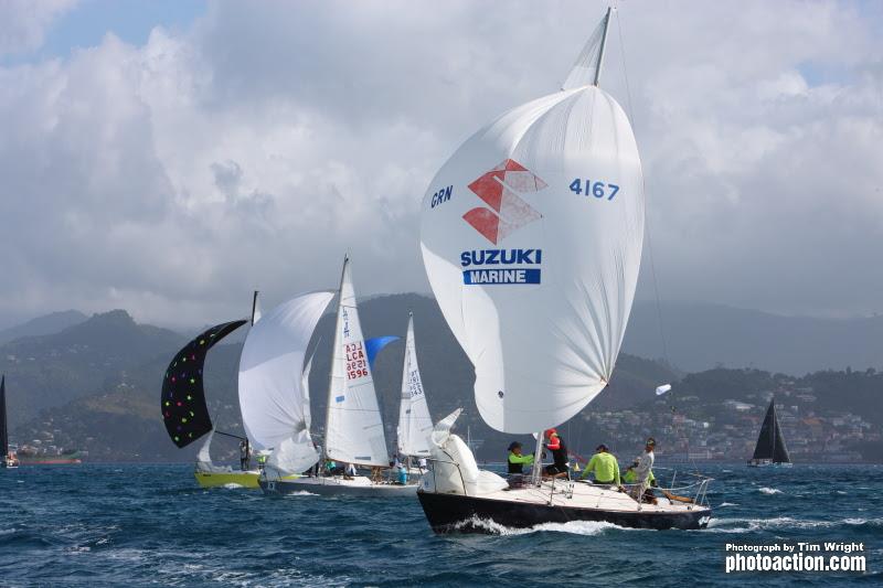 Hot racing in the J/24 Class - 2020 Grenada Sailing Week photo copyright Tim Wright taken at  and featuring the J/24 class