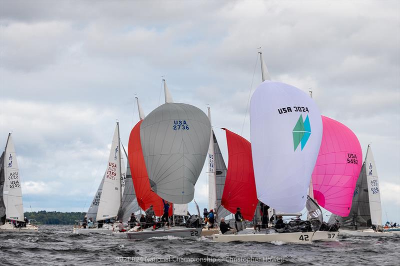 2021 J/24 US National Championship - Day 1 photo copyright Christopher Howell taken at Malletts Bay Boat Club and featuring the J/24 class