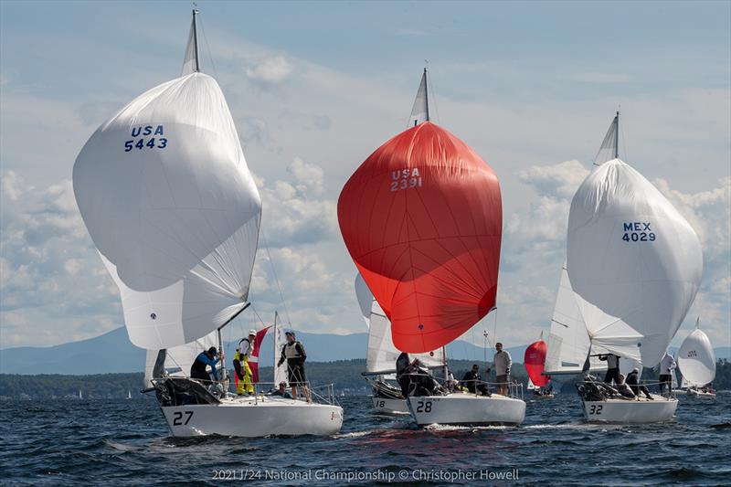 2021 J/24 US National Championship - Day 2 photo copyright Christopher Howell taken at Malletts Bay Boat Club and featuring the J/24 class