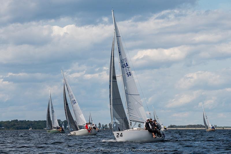 2021 J/24 US National Championship - Day 2 photo copyright Christopher Howell taken at Malletts Bay Boat Club and featuring the J/24 class