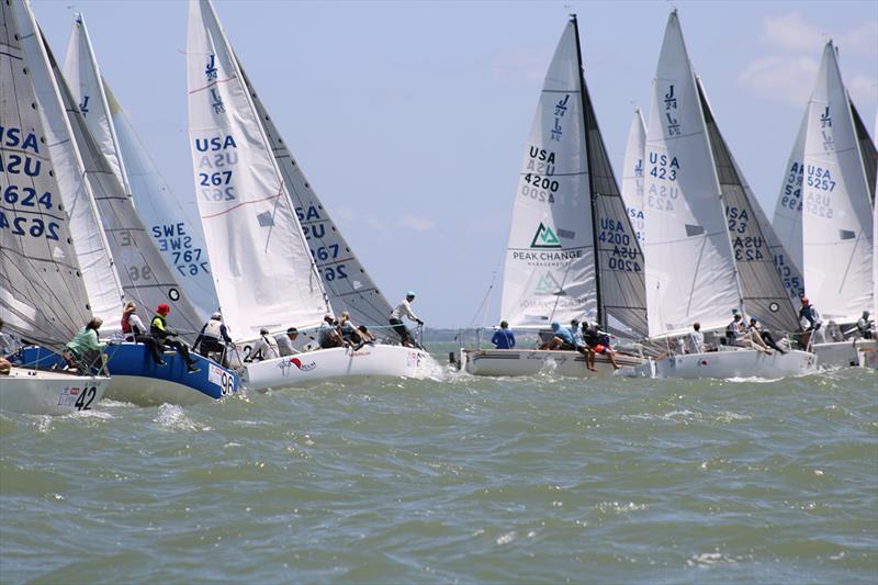 2022 J24 World Championship - Day 1 photo copyright Emily Stokes taken at Corpus Christi Yacht Club and featuring the J/24 class