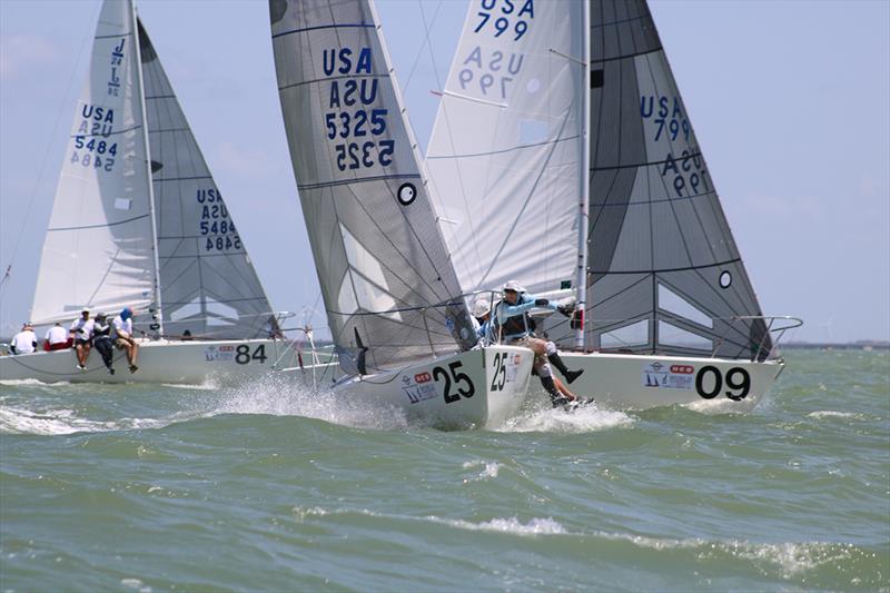 2022 J24 World Championship - Day 1 photo copyright Emily Stokes taken at Corpus Christi Yacht Club and featuring the J/24 class