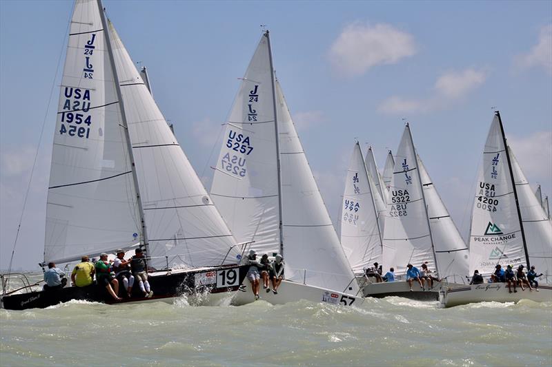 2022 J24 World Championship - Day 2 photo copyright Emily Stokes taken at Corpus Christi Yacht Club and featuring the J/24 class