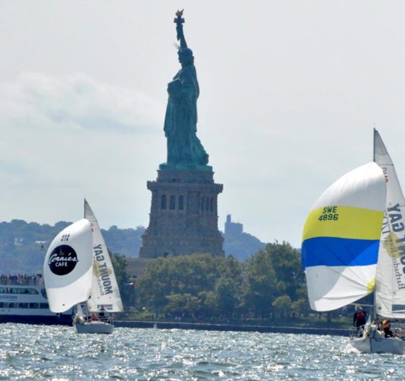 Racing by the Statue of Liberty in the Lady Liberty Regatta - photo © Erik Thygesen