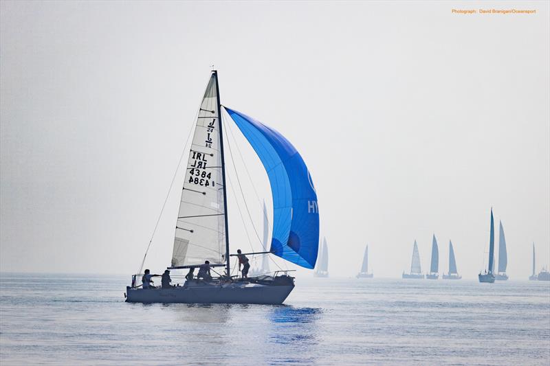 IRL 4384 J24 yacht Jibberish entered by Brian Mc Conville sailing for Carlingford Lough Yacht Club at the monday.com ICRA National Championships at Howth Yacht Club photo copyright David Branigan / Oceansport taken at Howth Yacht Club and featuring the J/24 class