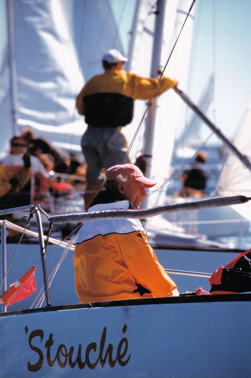 Stuart Jardine whistling helming Stouche in 1999 - photo © James Robinson Taylor / www.jrtphoto.com