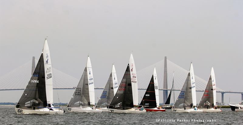 Leading the J24 Class is George Murray on Warpspeed - 2024 Charleston Race Week - photo © Joy Dunigan/CRW 2024