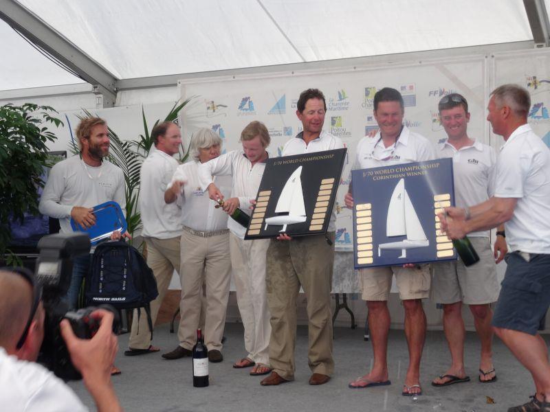 Team RAF Benevolent Fund Spitfire win the Corinthian Trophy at the J70 Worlds in La Rochelle photo copyright Paula Southworth taken at Société des Régates Rochelaises and featuring the J70 class