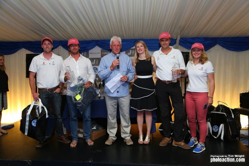 Jonathan Calascione & Seb Ripard's Harlequin, winners of the 20 strong J/70 class at the 2016 Landsail Tyres J-Cup photo copyright Tim Wright / www.photoaction.com taken at Royal Southern Yacht Club and featuring the J70 class