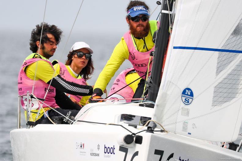 Claudia Rossi with her crew in the J/70 Worlds, on day 7 of Kieler Woche - photo © Christian Beeck / www.segel-bilder.de