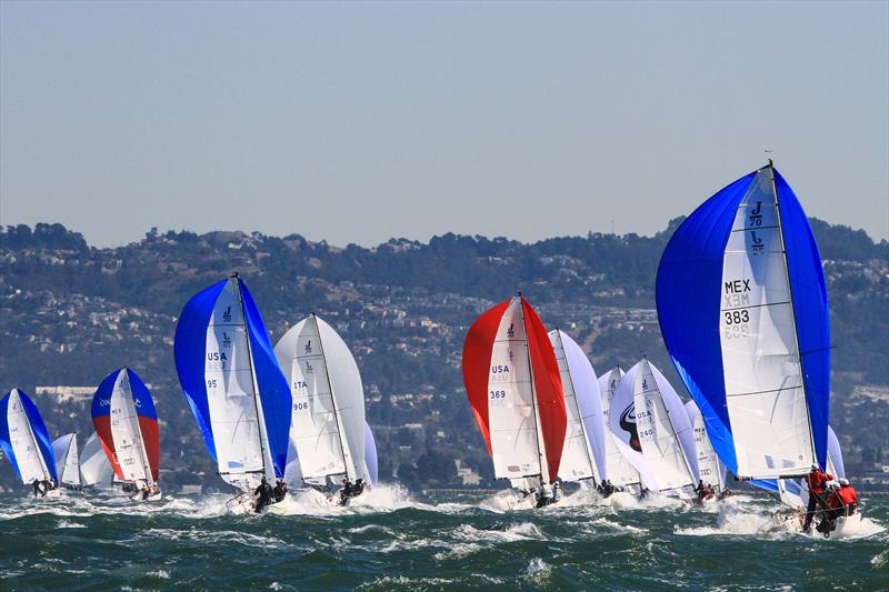 Alcatel J/70 Worlds in San Francisco day 1 photo copyright Chris Ray taken at St. Francis Yacht Club and featuring the J70 class