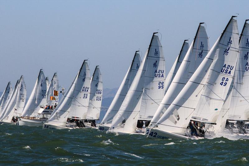 Alcatel J/70 Worlds in San Francisco day 3 photo copyright Chris Ray taken at St. Francis Yacht Club and featuring the J70 class