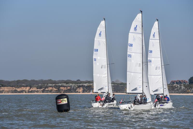 J70s on Crewsaver Warsash Spring Championship Weekend 1 photo copyright Andrew Adams / www.closehauledphotography.com taken at Warsash Sailing Club and featuring the J70 class