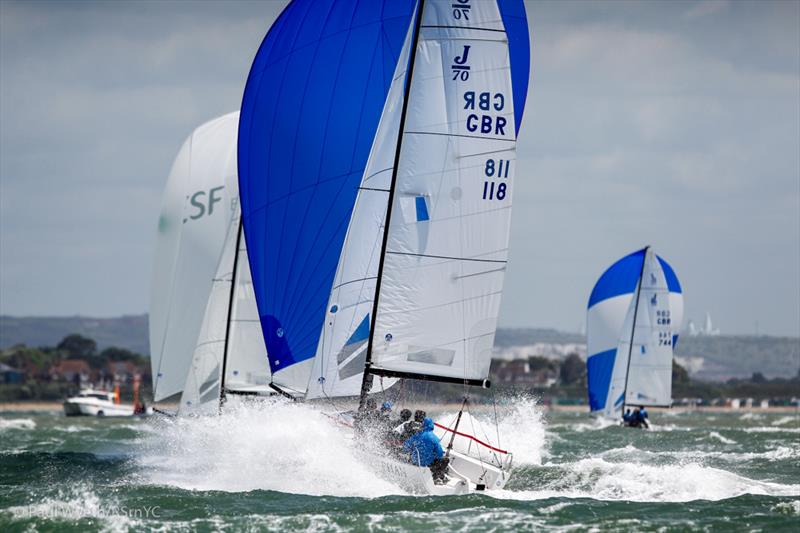 A baptism of fire on day 2 of the J/70 Europeans photo copyright Paul Wyeth / RSrnYC taken at Royal Southern Yacht Club and featuring the J70 class