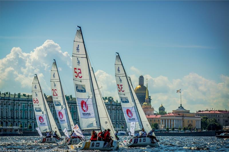 Day 2 of Sailing Champions League Act 1 in St. Petersburg photo copyright Anya Semeniouk taken at Yacht Club of Saint-Petersburg and featuring the J70 class