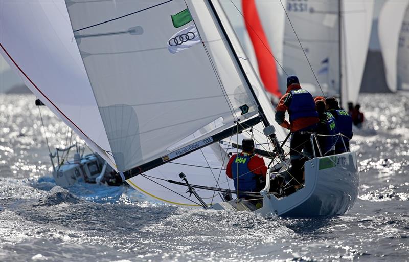 Racing on the final day of the Audi J/70 World Championship 2017 photo copyright Max Ranchi / www.maxranchi.com taken at Yacht Club Costa Smeralda and featuring the J70 class