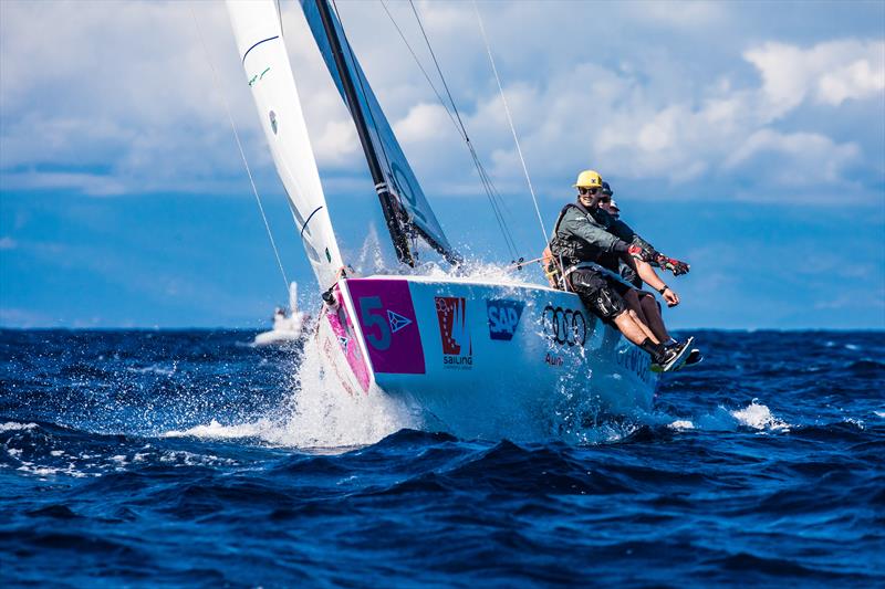 Ost Legal Sailing on day 2 of the Audi SAILING Champions League Final photo copyright SCL / Lars Wehrmann taken at Yacht Club Costa Smeralda and featuring the J70 class