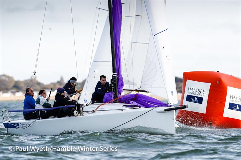 Offbeat on Week 3 of the HYS Hamble Winter Series photo copyright Paul Wyeth / www.pwpictures.com taken at Hamble River Sailing Club and featuring the J70 class