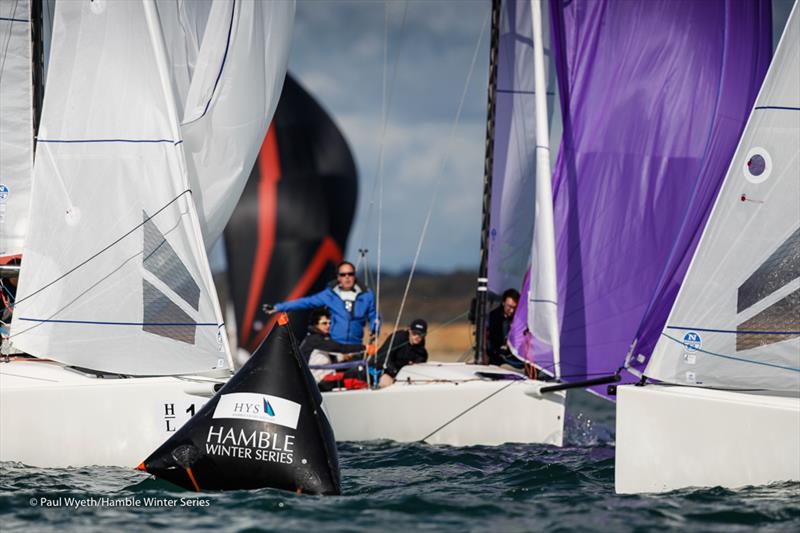 J70 mark rounding during HYS Hamble Winter Series Race Week 2 - photo © Paul Wyeth / www.pwpictures.com