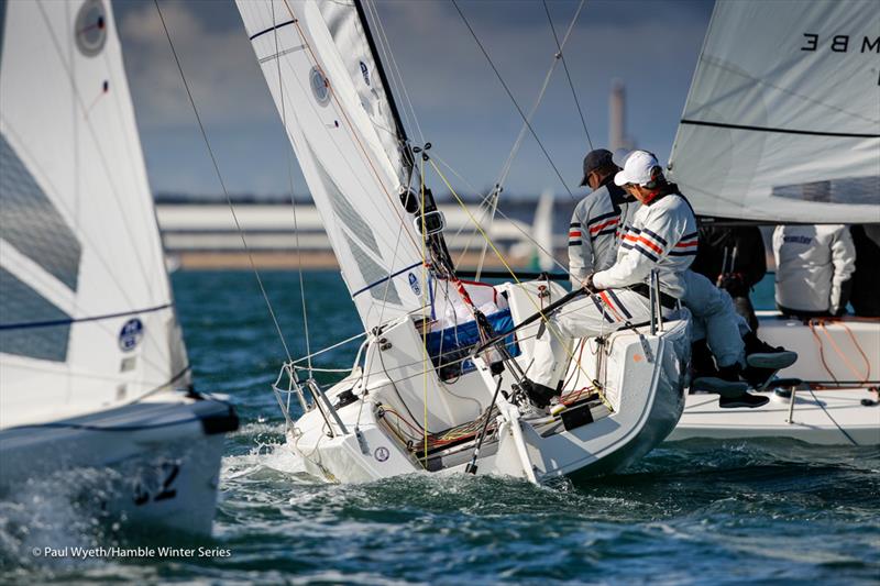 Eat Sleep J Repeat, J/70, during HYS Hamble Winter Series Race Week 2 - photo © Paul Wyeth / www.pwpictures.com