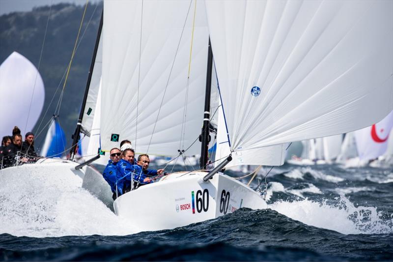 Alberto Rossi's Enfant Terrible (ITA) wins the J70 European Championships photo copyright María Muiña / www.sailingshots.es taken at Real Club Náutico de Vigo and featuring the J70 class