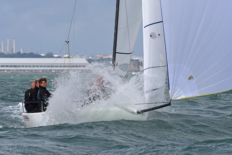 Thor Askeland's Mjolnir, helmed by Doyle Sails' Rob Larke, at the Doyle Sails September Regatta at the Royal Southern photo copyright Rick Tomlinson / www.rick-tomlinson.com taken at Royal Southern Yacht Club and featuring the J70 class