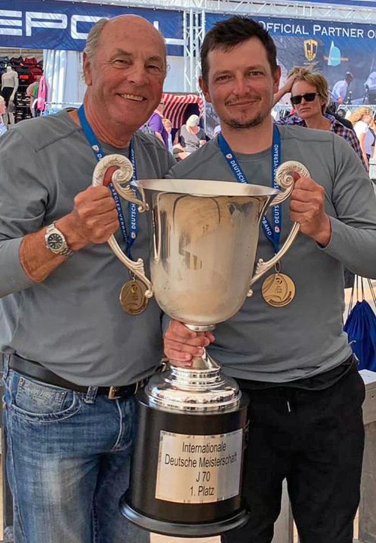 Michael Grau winning the German j/70 Championship after a 47-year break from sailing - David Chapman was one of his crew photo copyright Photo supplied taken at  and featuring the J70 class