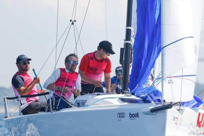 Danish J/70 crew of Bo Bøje Pedersen will change to blue jerseys (2nd overall) for the final day at Kiel Week - photo © ChristianBeeck.de / Kieler Woche