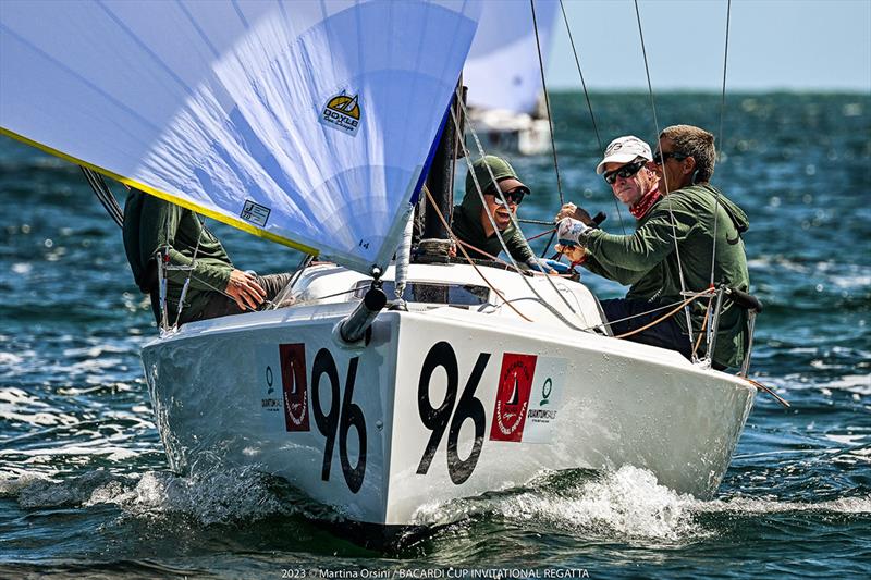 ‘Savasana' enjoys an impressive advance to first overall in the J/70s - 2023 Bacardi Cup Invitational Regatta photo copyright Martina Orsini taken at Coconut Grove Sailing Club and featuring the J70 class