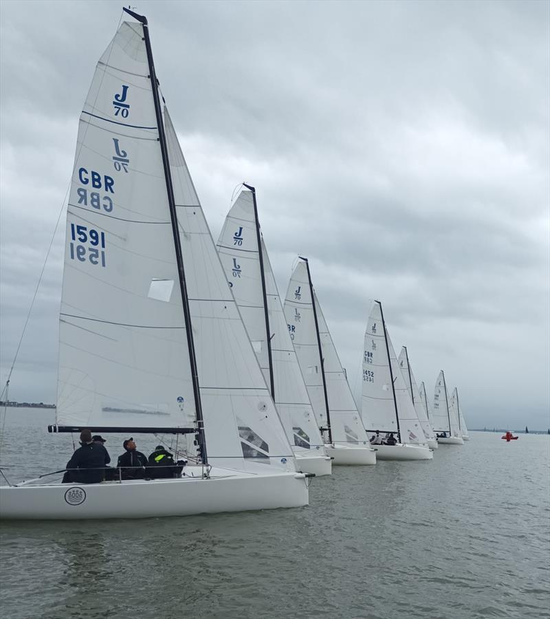 J70 start during the Warsash Spring Championships Second Weekend photo copyright Malcolm Jacques taken at Warsash Sailing Club and featuring the J70 class