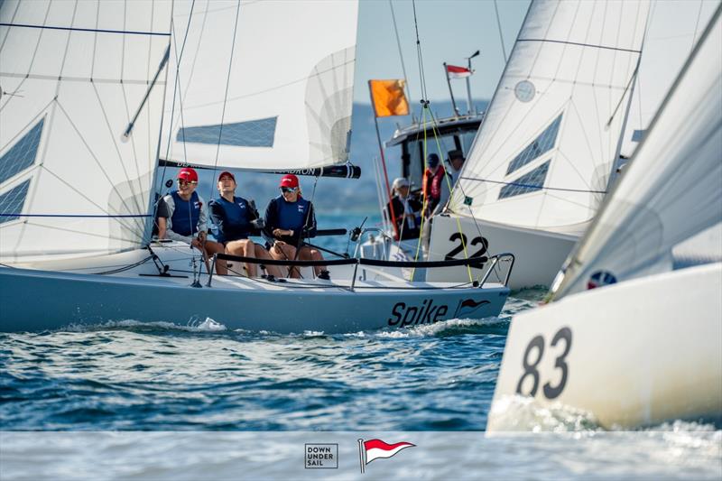 A total of eight teams took to the water for the regatta - 2024 Women's Sportsboat Regatta day 2 photo copyright Alex Dare / Down Under Sail taken at Blairgowrie Yacht Squadron and featuring the J70 class