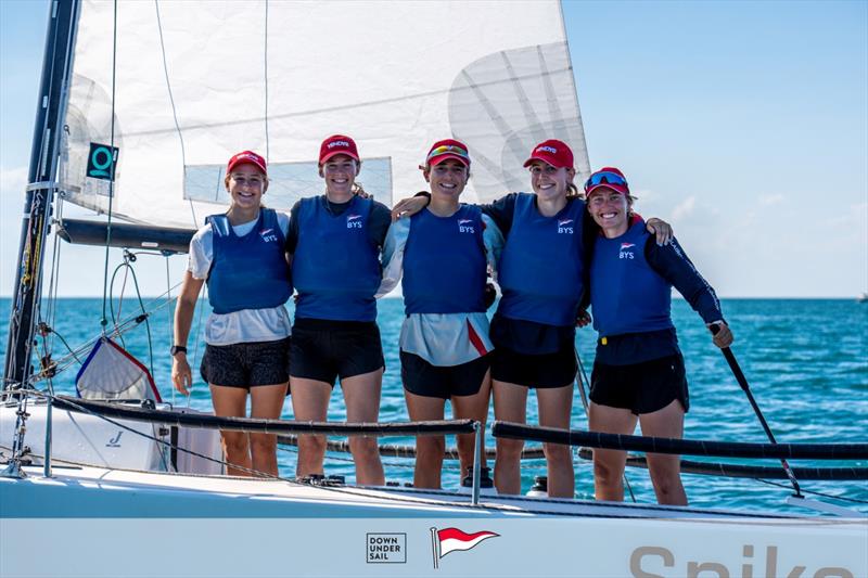 Laura Harding's BYS team clinched victory in the Women's Sportsboat Regatta photo copyright Alex Dare / Down Under Sail taken at Blairgowrie Yacht Squadron and featuring the J70 class