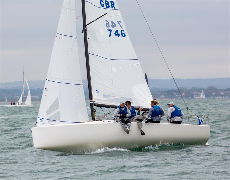 J70 fleet on Day 2 of Cowes Week 2025 photo copyright Martin Augustus / www.sailingimages.co.uk taken at Cowes Combined Clubs and featuring the J70 class