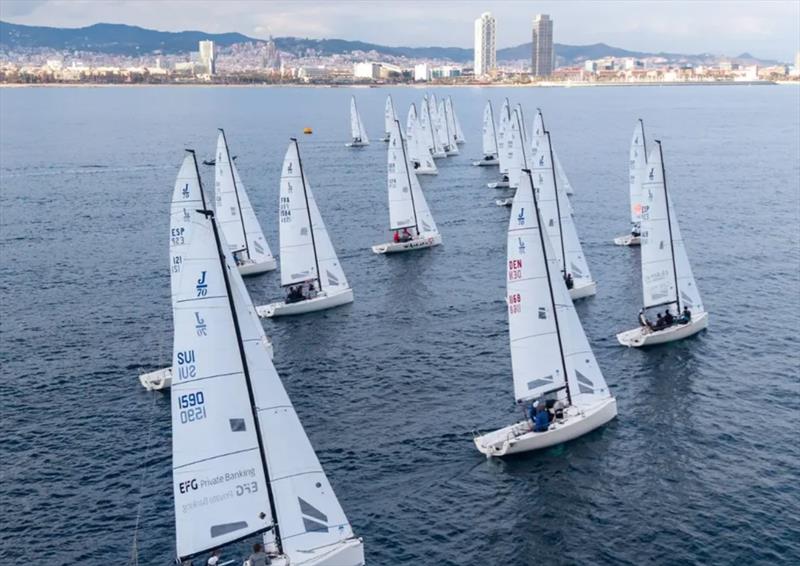 Barcelona J70 Winter Series Event 4 - A high turnout of nearly thirty teams provided a spectacular show photo copyright Óscar Torveo taken at Real Club Nautico de Barcelona and featuring the J70 class