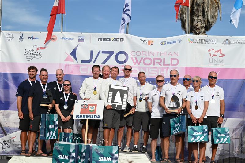 Podium in the 2026 J/70 Corinthian World Championship in Marseille - photo © Christopher Howell
