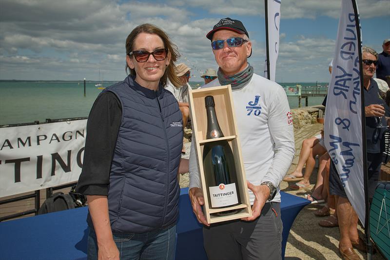 Giles Chipperfield collects the top prize, a jeroboam of Taittinger Champagne - Taittinger Royal Solent YC Regatta - photo © Tim Jeffreys Photography